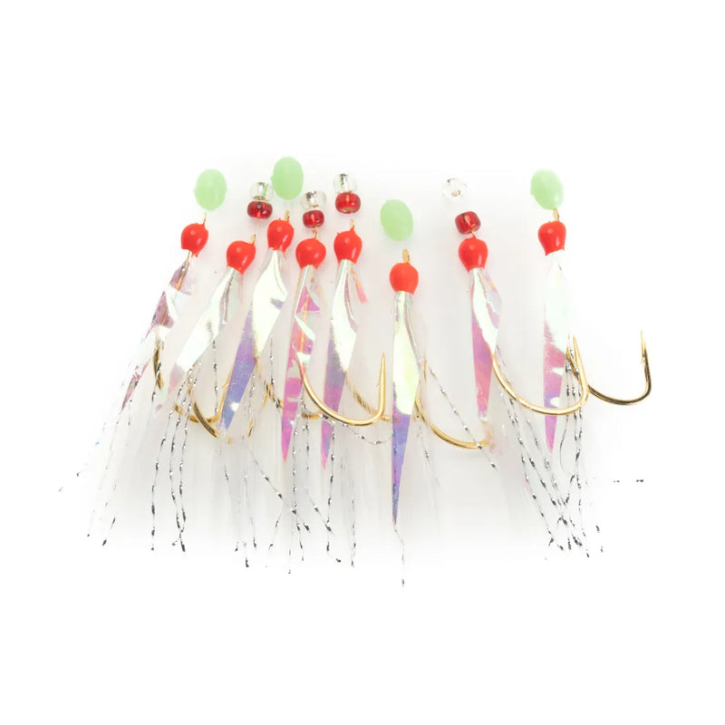 Mustad Rainbow Glow Skin w/ Flash Sabiki Bait Rigs USR20-RGF