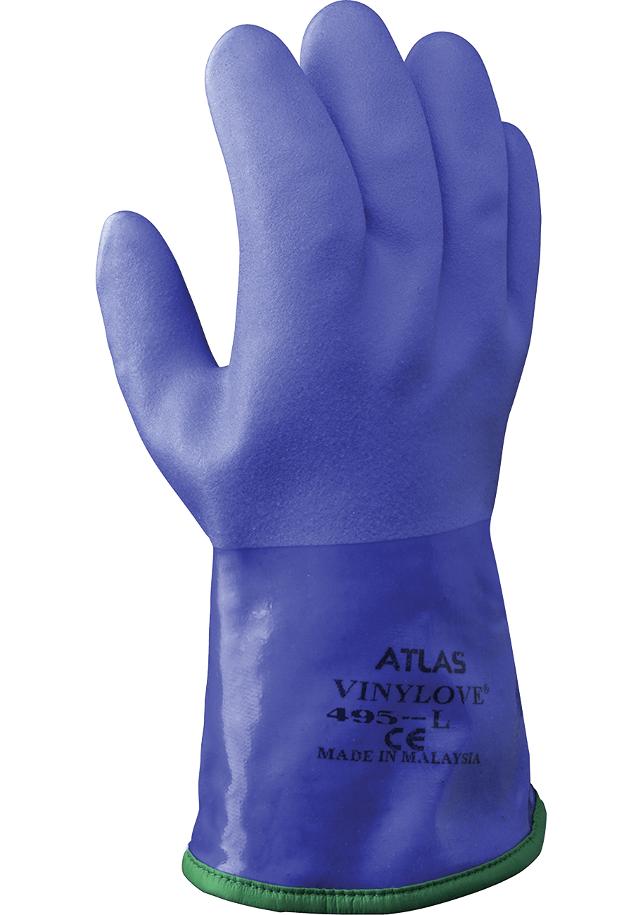 Showa Atlas 495 PVC Blue Insulated Gloves - Large