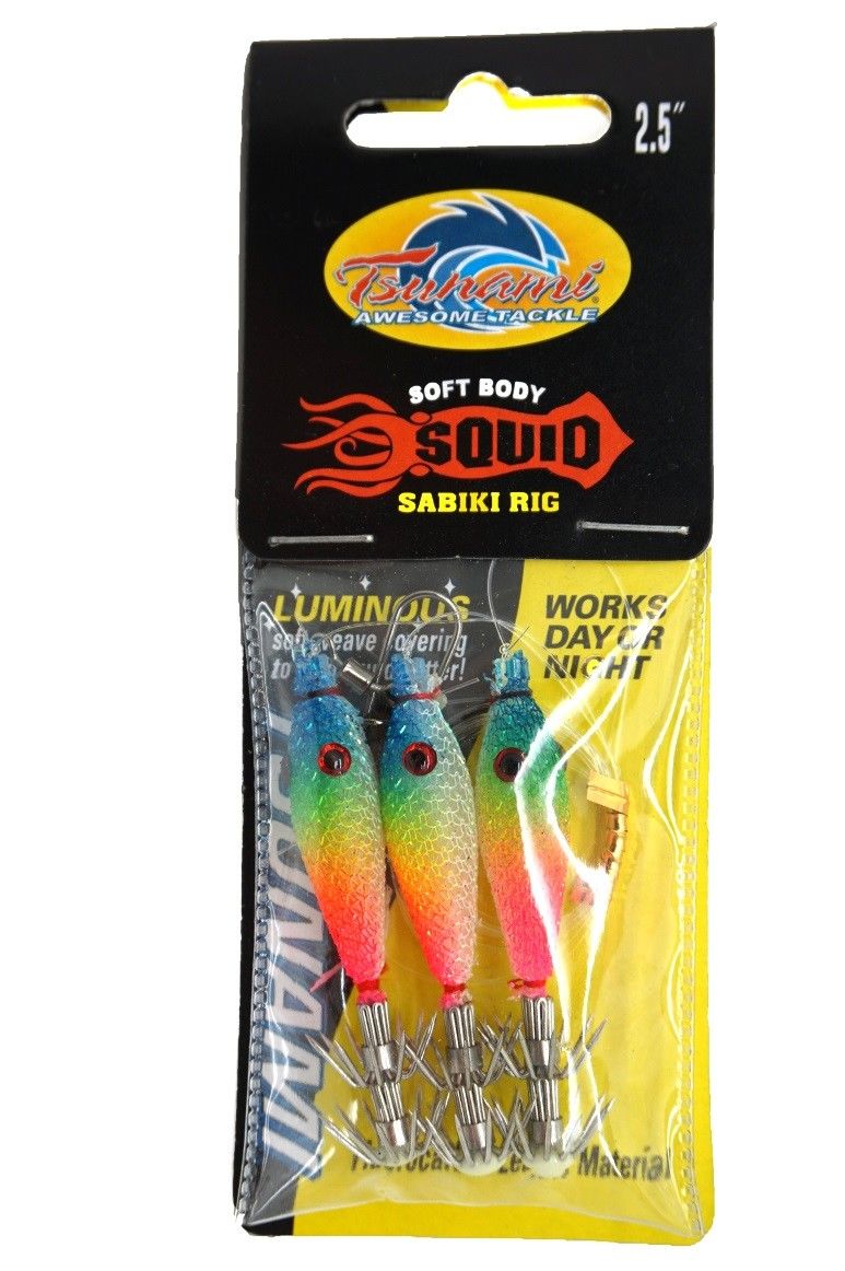 Tsunami Soft Body Squid Jig Sabiki Rig