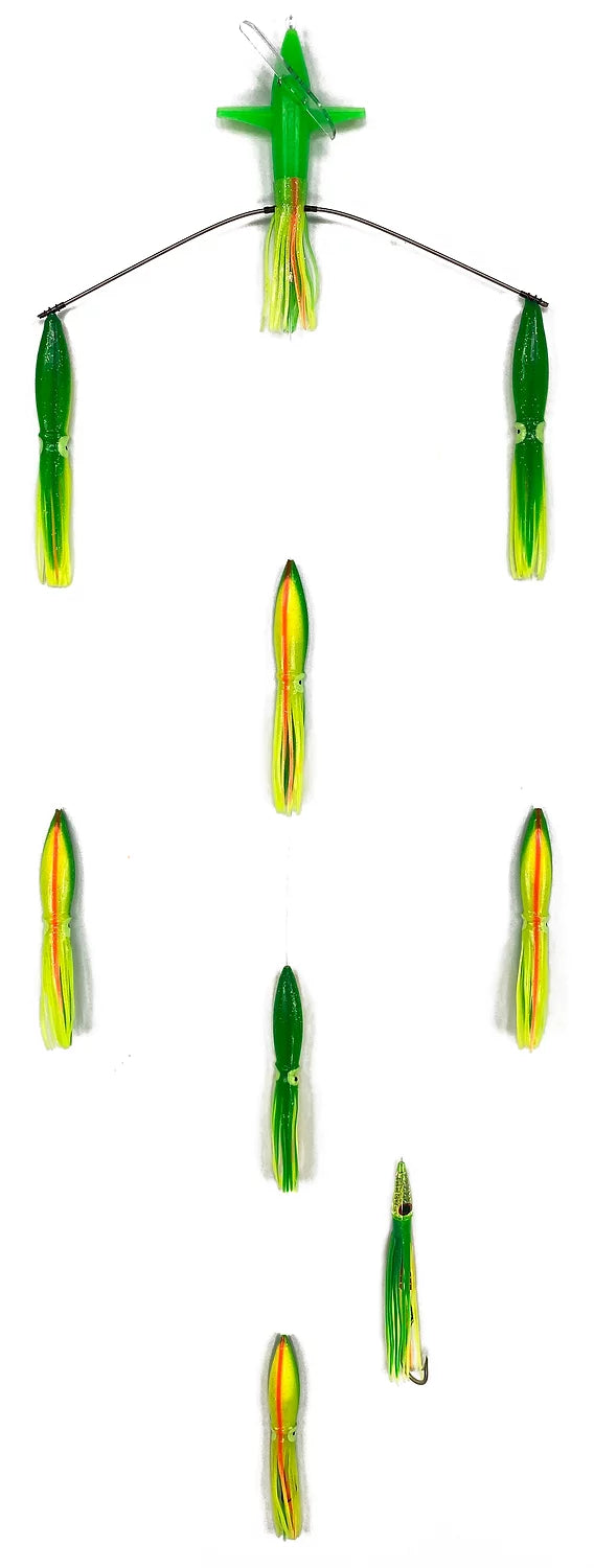 Sterling Tackle 18" Wide Tracker Spreader Bars - Bulb Squids