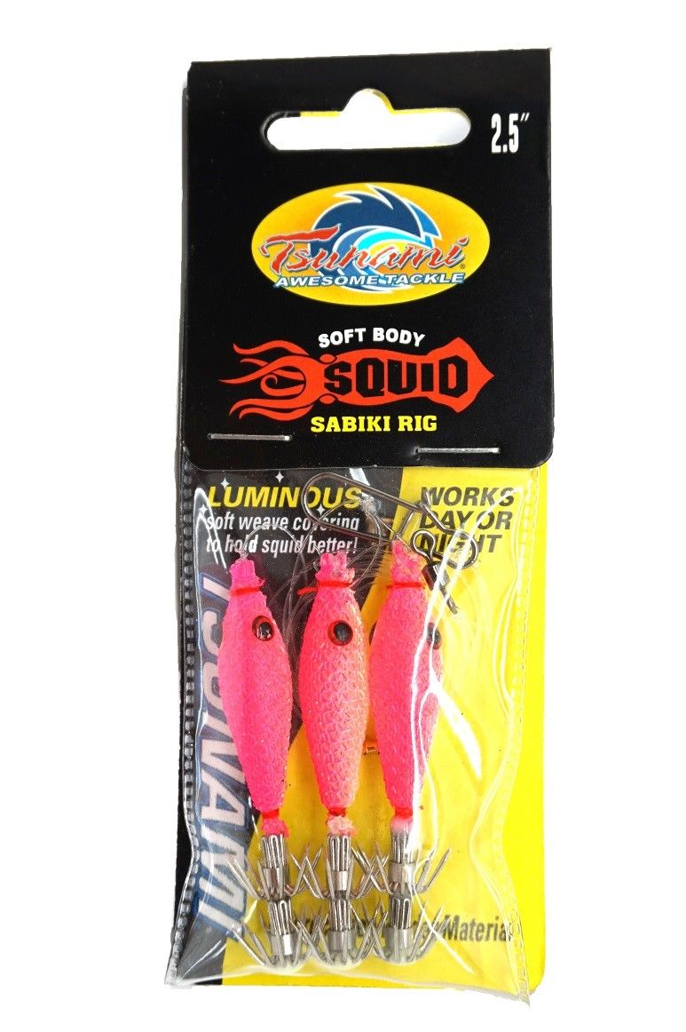 Tsunami Soft Body Squid Jig Sabiki Rig