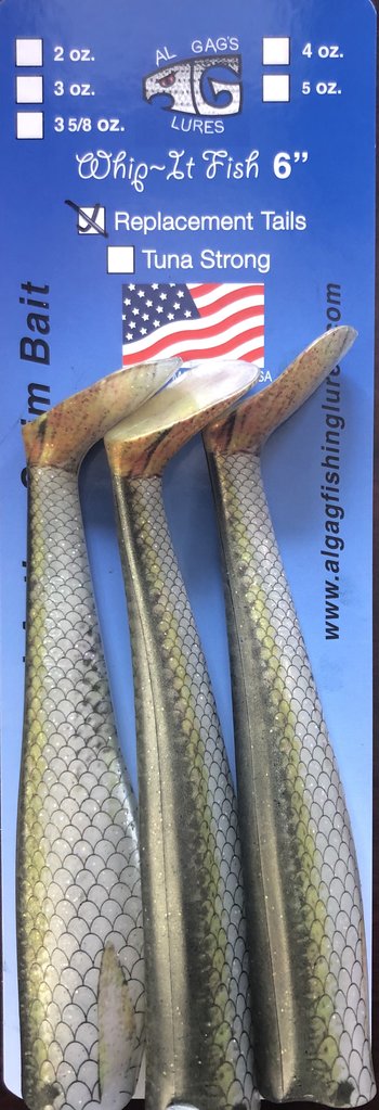 Al Gag's Whip-It Fish Replacement Tail 3 Packs