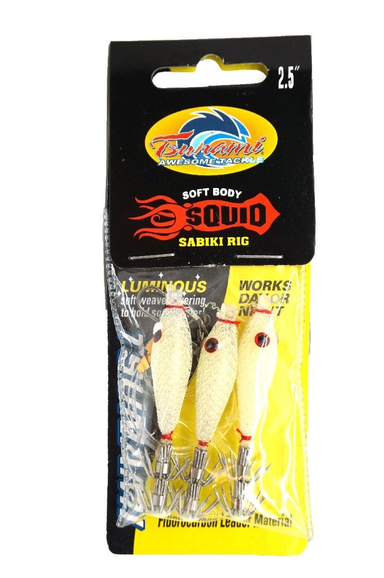 Tsunami Soft Body Squid Jig Sabiki Rig