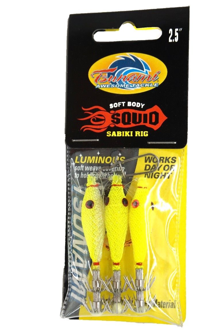 Tsunami Soft Body Squid Jig Sabiki Rig