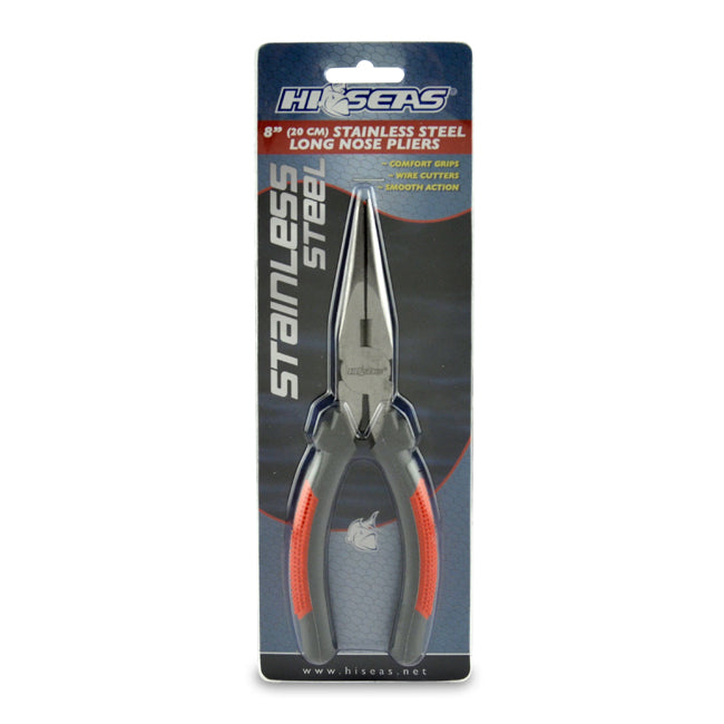 Hi-Seas 8 inch Stainless Steel Long Nose Pliers