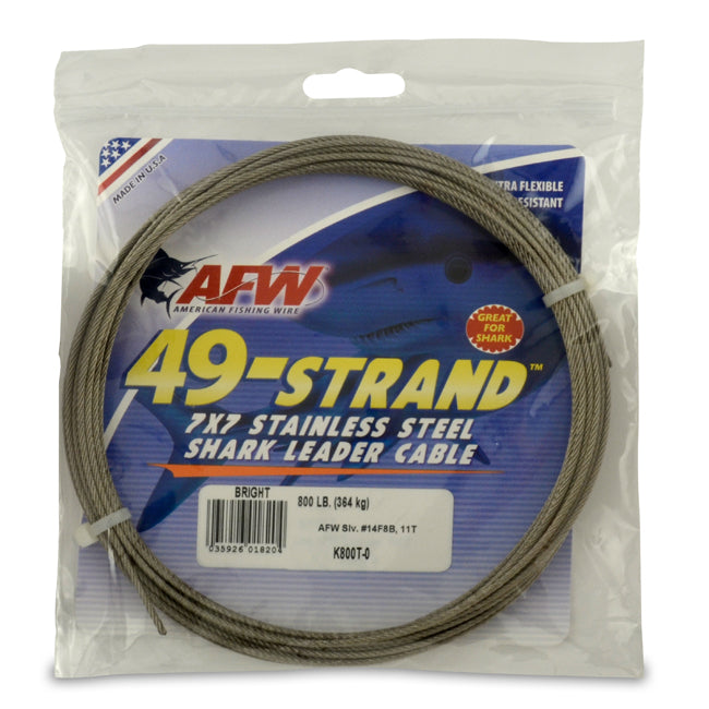 AFW 49 Strand Stainless Steel Cable Leader Material - 30 ft. Coils