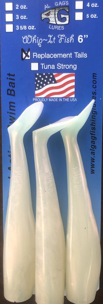 Al Gag's Whip-It Fish Replacement Tail 3 Packs